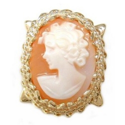 Y402 14K SHELL CAMEO SLIDE 